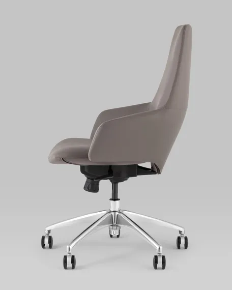 Кресло офисное Bow серая экокожа