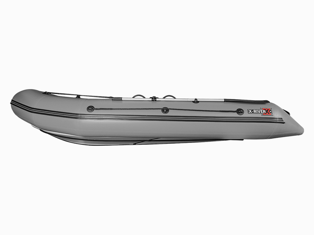 Лодка ПВХ X-River Rocky 415 НДВД + усиленное дно и баллон, красно-серый/фурнитура белый