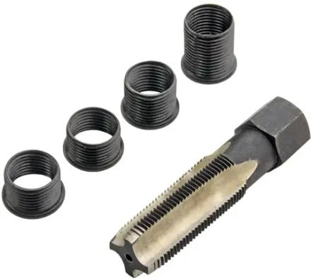 Набор для восстановления резьбы свечного отверстия М14 х 1.25, 5 предметов, ZIPMEND