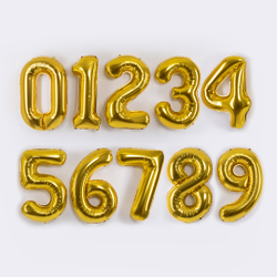 Шар (40''/102 см) Цифра, 5, Золото, Металлик, 1 шт. в уп.