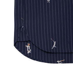 Женское поло Lacoste Oversized with Jacquard Motifs - navy blue/white