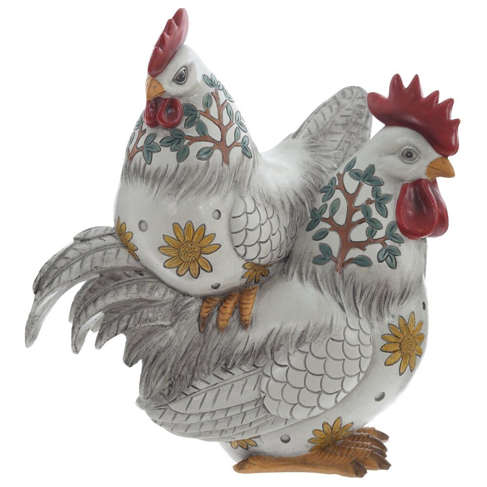 GAEM Фигурка декоративная "Петух с курицей", L23 W11,5 H26 см