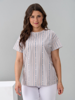 Футболка Фк-127/бежевый-полоскабуквы