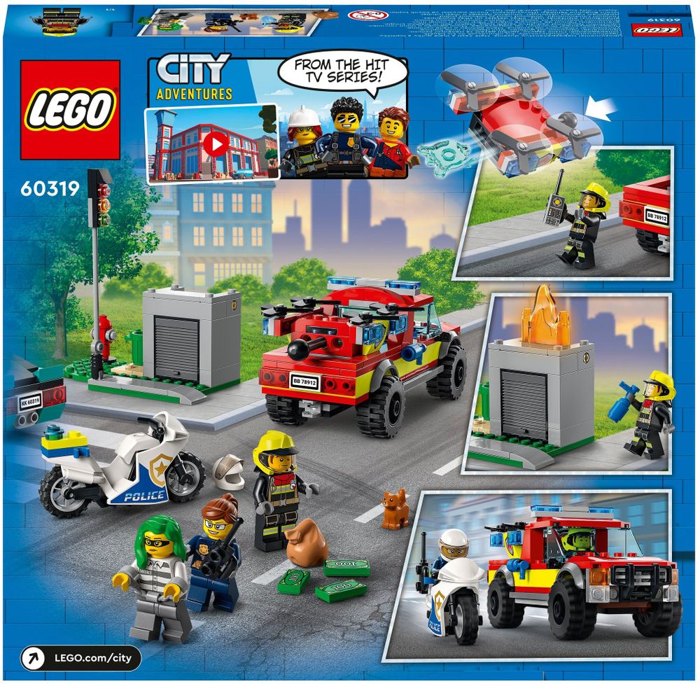 Конструктор LEGO City Fire 60319 Пожарная бригада и полицейская погоня