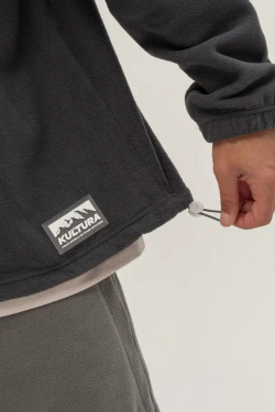 Толстовка КУЛЬТУРА "HALF ZIP FLEECE", темно-серый