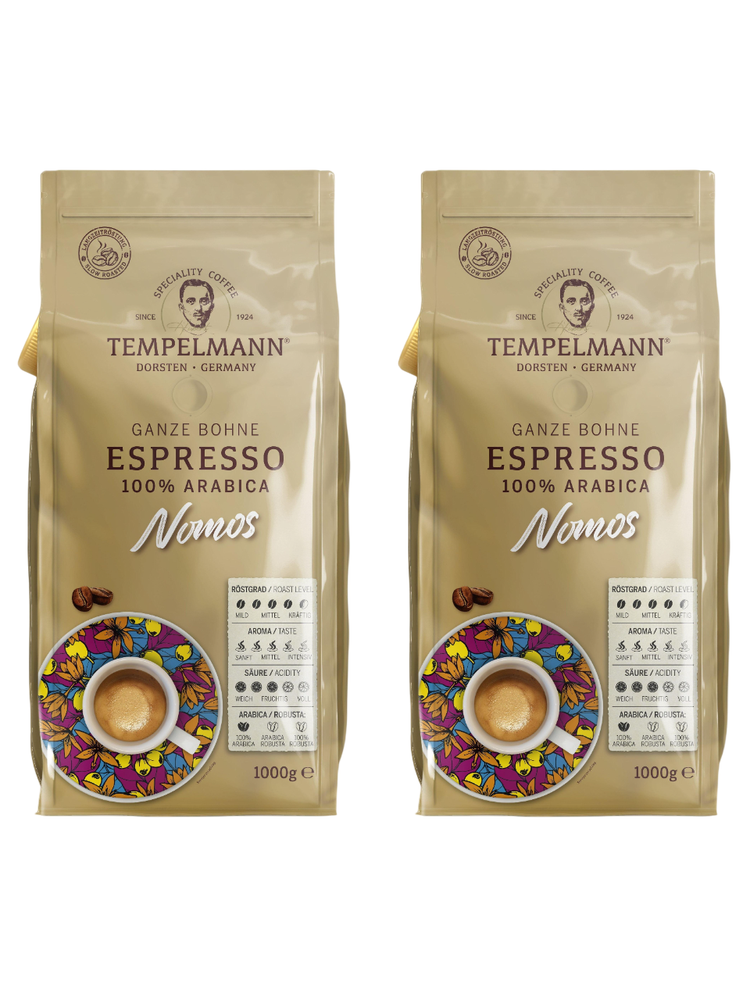 Кофе в зернах Tеmpelmann Nomos Espresso 1 кг x 2 шт