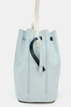 ZARA КОМБИНИРОВАННАЯ КОЖАНАЯ СУМКА, ЯРКО-СИНИЙ
