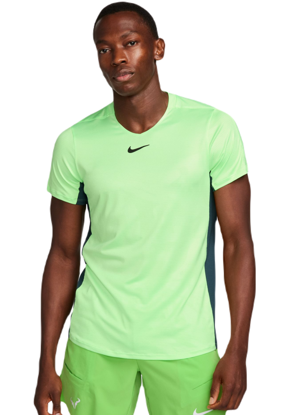 Теннисная футболка Nike Court Dri-Fit Advantage Printed Tennis Top - lime blast/deep jungle/black