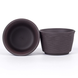 268008.3 Пиала серия-КРЕСТЬЯНСКАЯ "Плетеная" h=3,8см, d=6см, 60мл, глина коричневый