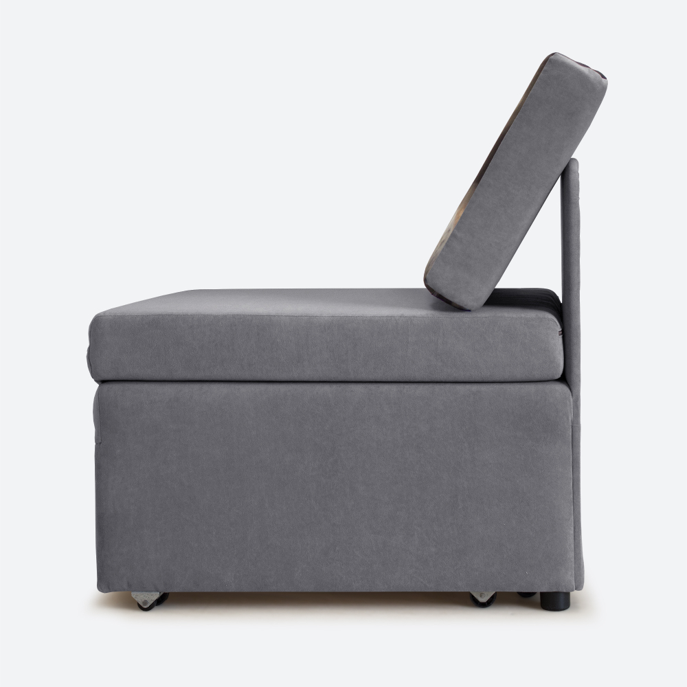 Кресло-кровать "Миник" 70 см, велюр Candy Grey, купон "Кот в клубках"