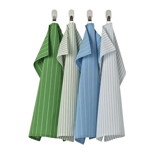 РИННИГ RINNIG Полотенца кухонные 4 шт 45x60 см, зеленые/синие