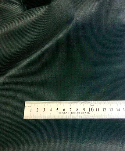 Вельвет, зеленый темный рубчик 2мм NB