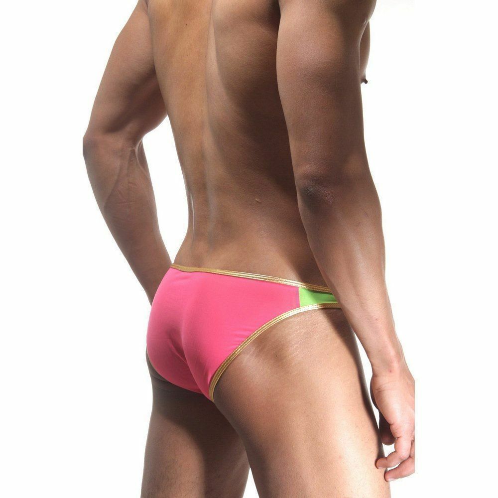 Мужские трусы слипы зелено-розовые Cosmos Colors  L20GP