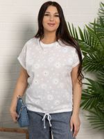 Блуза Таня (белая/цветы) Б15707-20М LT Collection
