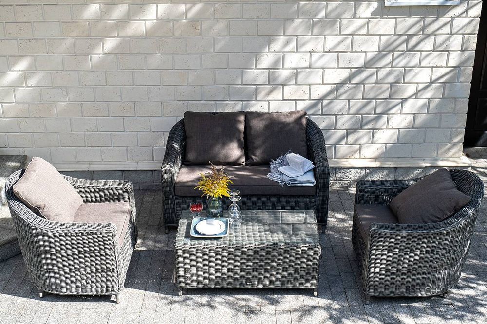 "Кон Панна" лаунж-зона из искусственного ротанга, цвет графит