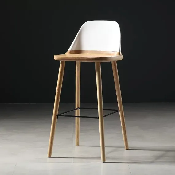 Барный стул Enzo 75 см, светлый бук, белая спинка