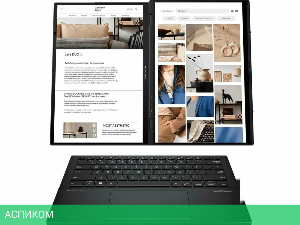 Рабочая станция Asus Zenbook 14 Duo OLED UX8406MA-QL099W (90NB12U1-M00B30)