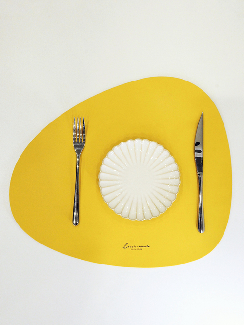 Плейсмат для сервировки стола из экокожи | желтый
