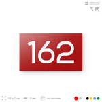 Номер на дверь 162, табличка на дверь для офиса, квартиры, кабинета, аудитории, склада, красная 120х70 мм, Айдентика Технолоджи