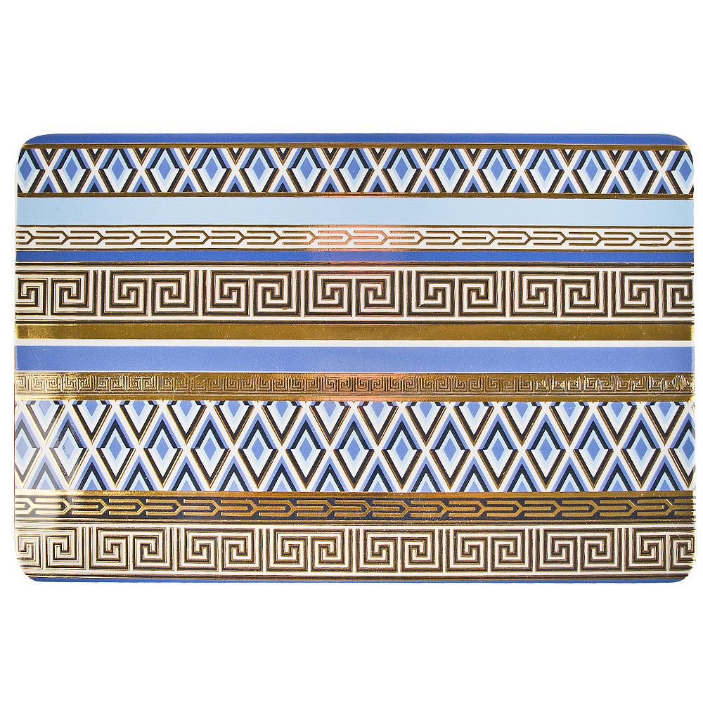 Поднос сервировочный "Golden Blue" 34,5*23,5*1,3см (фарфор,металл) (подарочная упаковка)