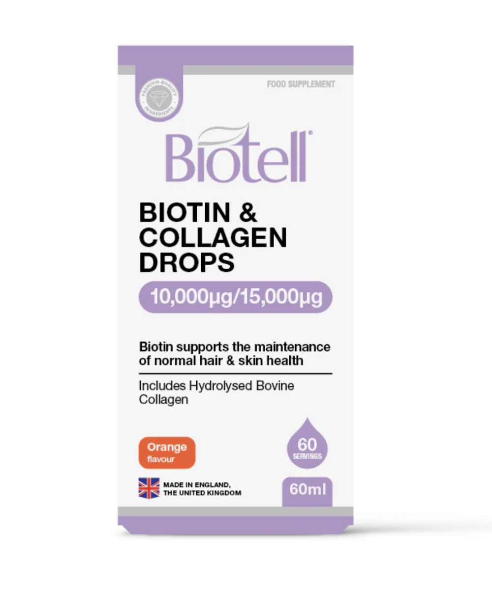 BioTell - Liquid Ionic Biotin + Collagen Drops 10000/15000 per serving, 60 ml