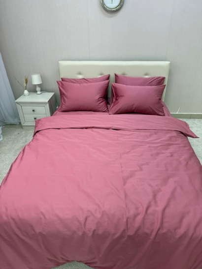 Комплект постельного белья хлопок, сатин, розовый