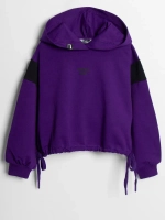 Худи для девочки темно-фиолетовый с завязками