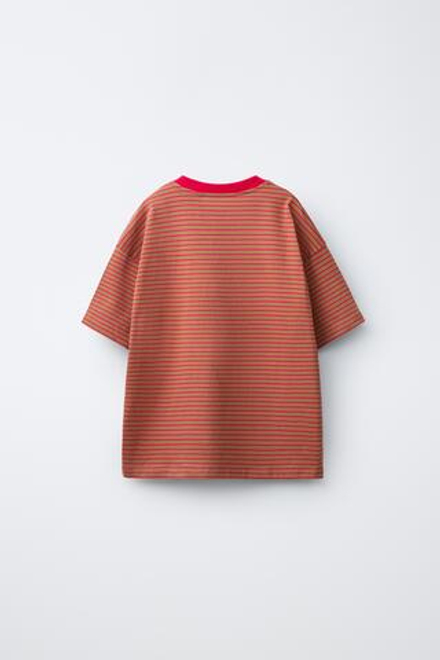 ZARA X PUKAS ФУТБОЛКА PUKAS SURF В ПОЛОСКУ, КОРИЧНЕВЫЙ