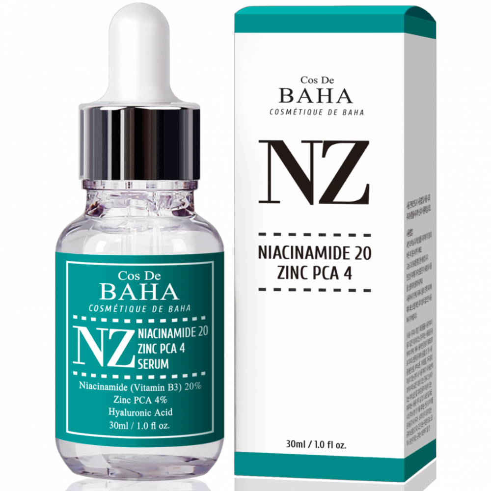 Сыворотка укрепляющая для сужения пор Cos De Baha Niacinamide 20 zinc pca 4 (NZ), 30 мл