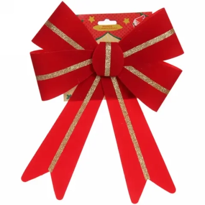Бант на ёлку «Праздничный» 21*31 см, Красный