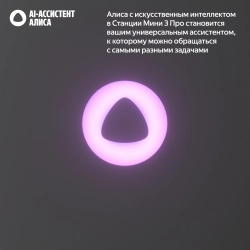 Умная колонка Yandex Станция Мини 3 Про Алиса серый 18W 1.0 BT/Wi-Fi (YNDX-00059GRY)