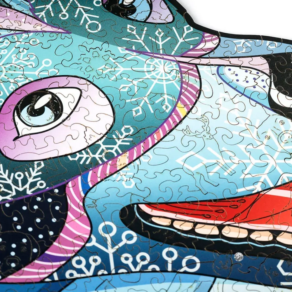 Деревянный пазл "Храбрый Хаски с кристаллами Swarovski" (Wood Trick)