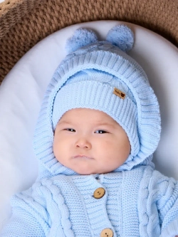 Вязаный конверт на выписку для новорожденного теплый