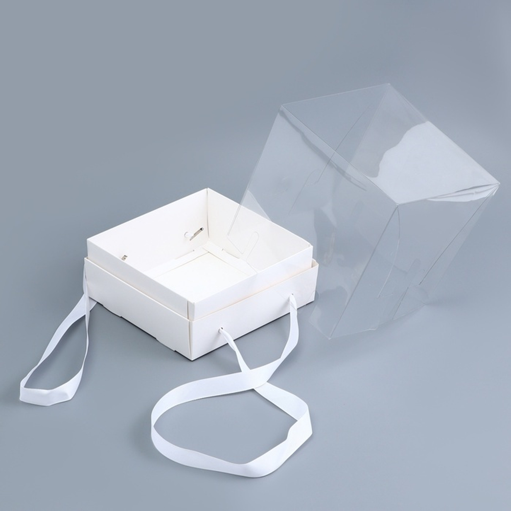 Коробка для бенто с ручками - лентами, 17×17×15 см