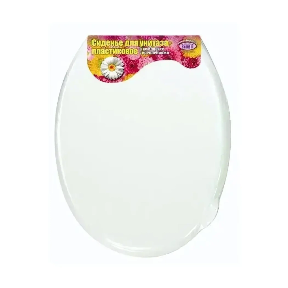 Сиденье для унитаза пластиковое без декора белое