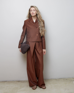 Брюки на запах из шерсти Вивьен Вествуд корица