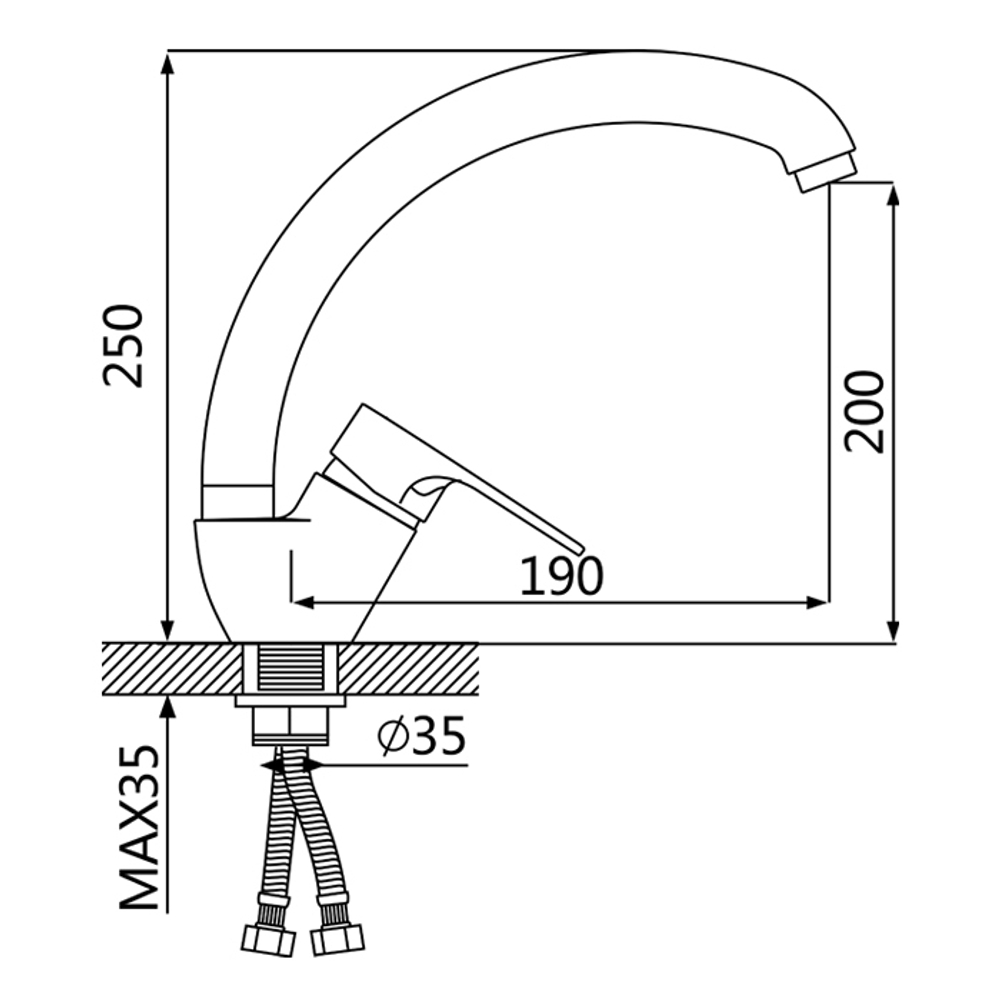 Смеситель для кухни Oute T405 T40513BK-302