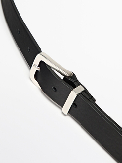 Massimo Dutti Ремень из кожи наппа, черный