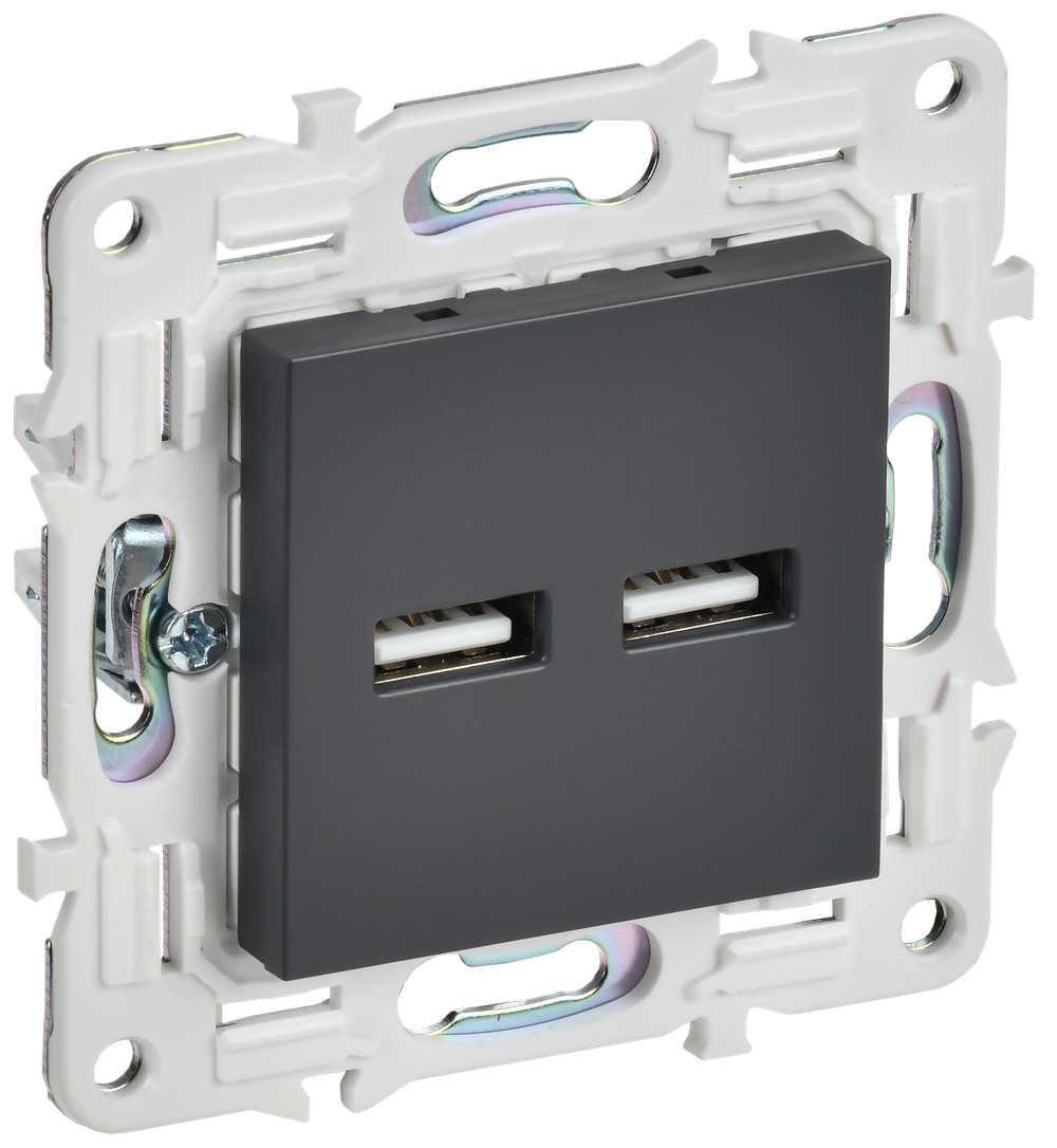 SKANDY Розетка USB A+A 3,1А SK-R15T титан IEK