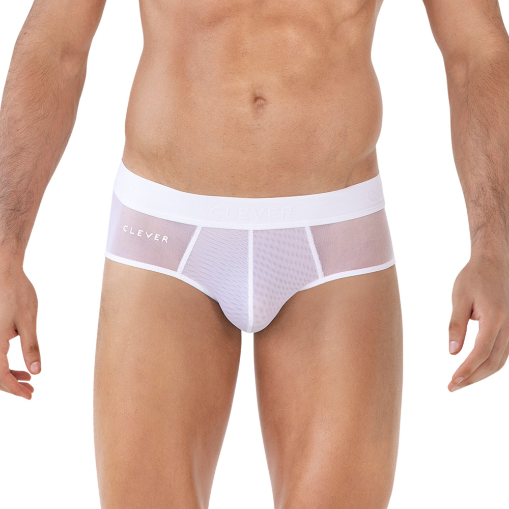 Мужские трусы брифы белые Clever Moda YIN YANG BRIEF 162601