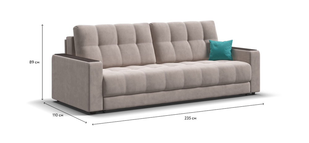 Диван Босс Велюр Монолит латте