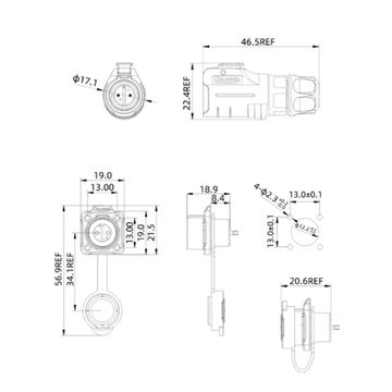 Разъем CNLINKO LP-12 / 2Pin Male+Female (IP68)