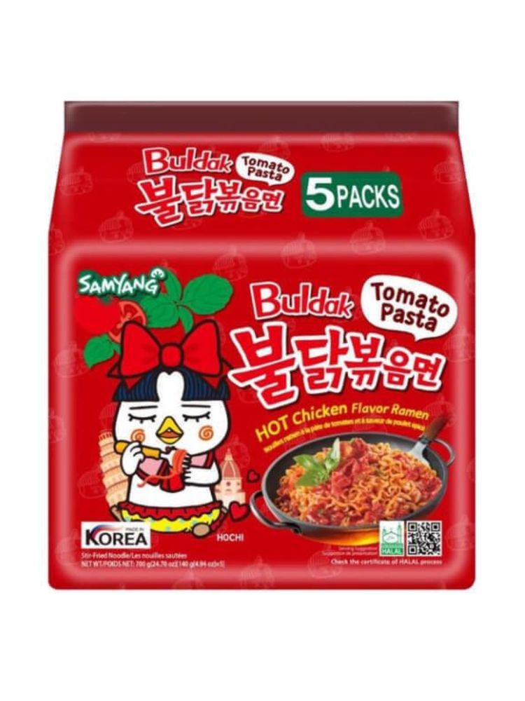 Лапша Samyang Острая курица с томатной пастой 140 г 5 шт