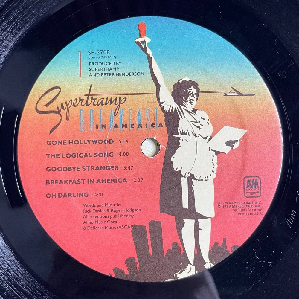 Винтажная виниловая пластинка LP Supertramp Breakfast In America (USA 1979)