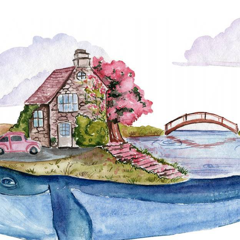 Стикер ВОЛШЕБНЫЙ КИТ французская деревня