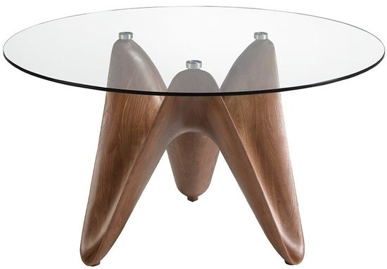 Круглый обеденный стол из закаленного стекла и ореха 1126-Ø130 Испания