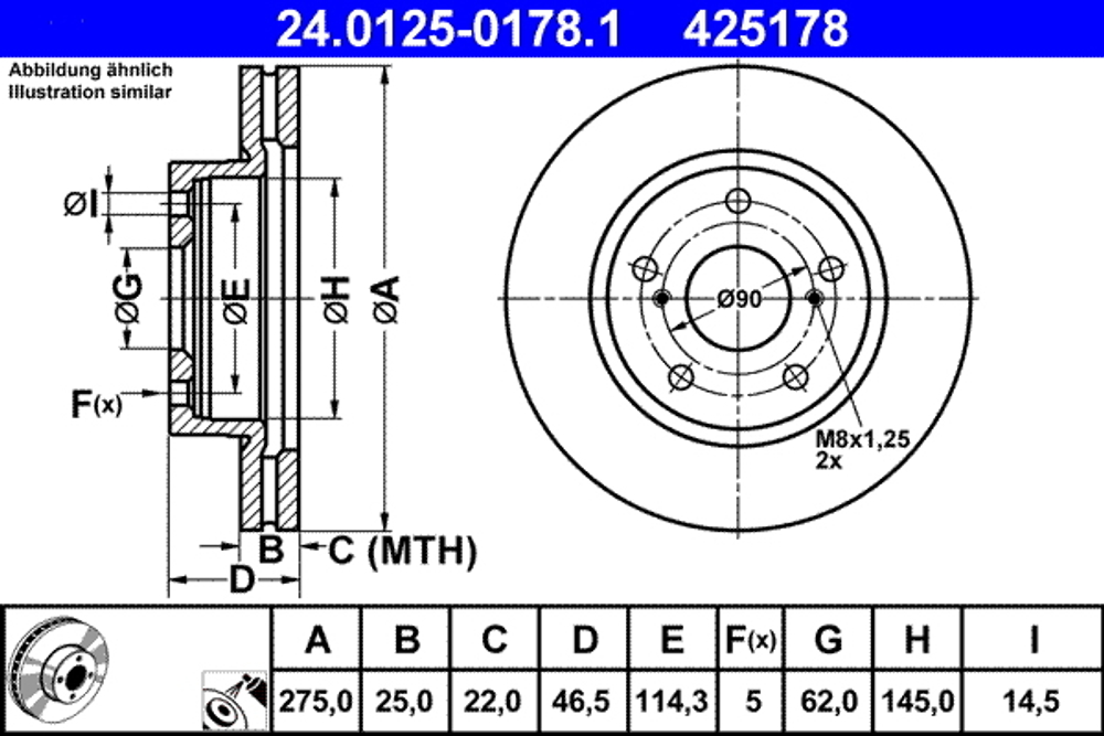 ATE - 24012501781-ATE - Brake Disc