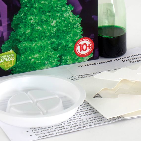 Выращивание кристаллов.Деревья &quot;Зеленая ёлочка&quot;