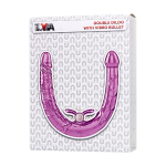 Фиолетовый двухсторонний фаллоимитатор 35см с вибропулей ToyFa Basic 882023