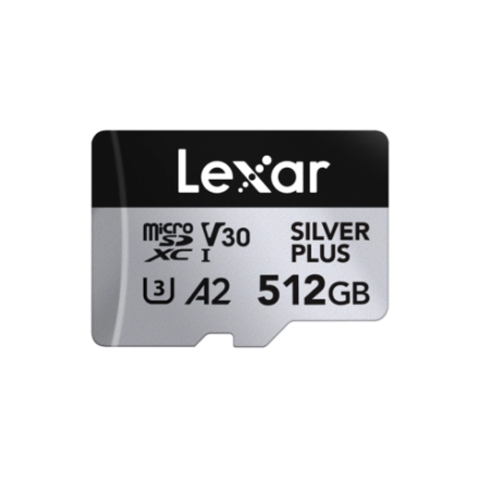 Карта памяти Lexar Professional SILVER PLUS microSDXC 512 GB UHS-I U3 V30 C10 A2, R/W 205/150 МБ/с